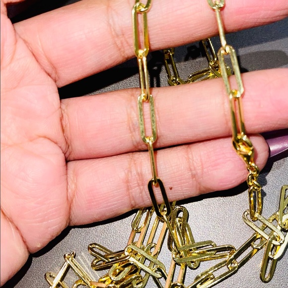 10k Gold Vermeil Paperclip solid chain   So elegant and beautiful best Gift WOW! - Picture 11 of 12
